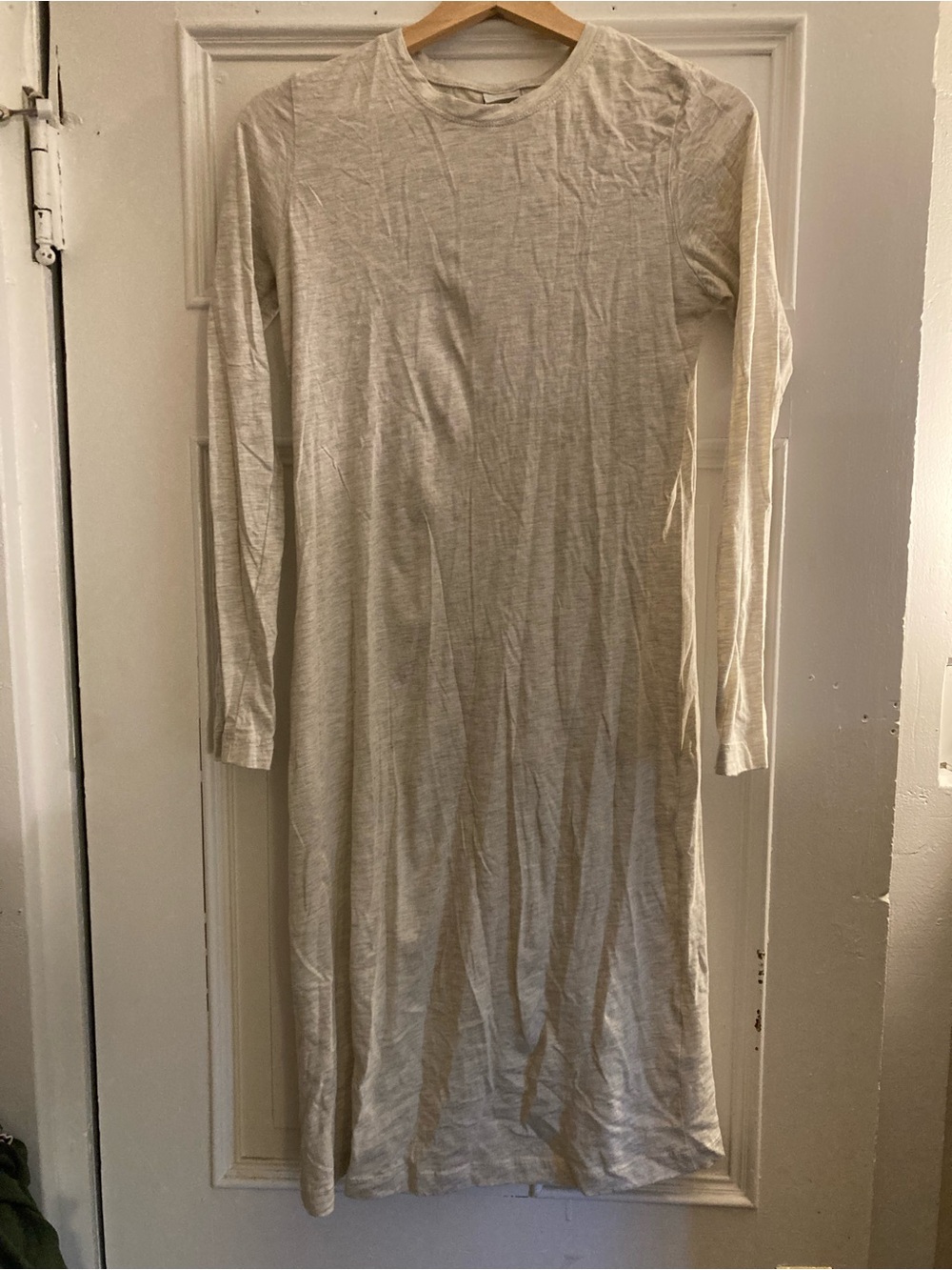 KOTN Oatmeal Cream Long-Sleeve Midi Dress